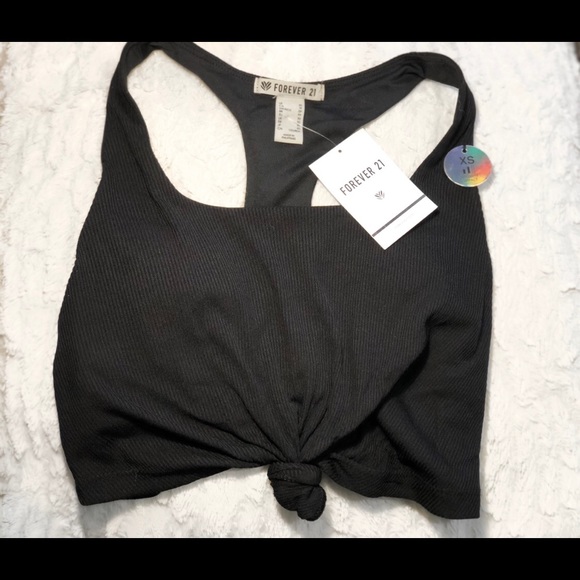 Black Forever 21 Crop Top Sports Bra - Picture 1 of 1